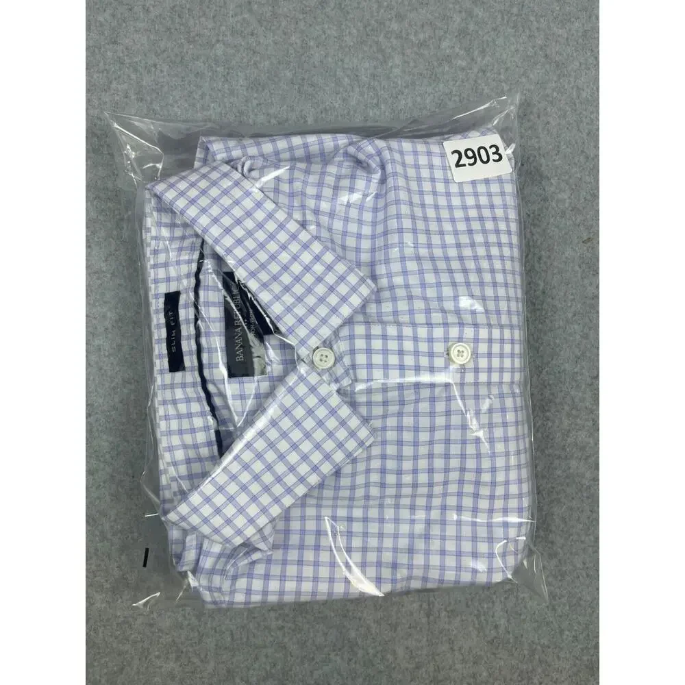 Banana Republic Shirt‎ Men's XL Blue Plaid Long Sleeve Button Up Non Iron
